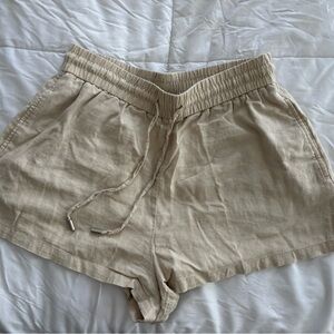 Zara Light Tan Linen Shorts